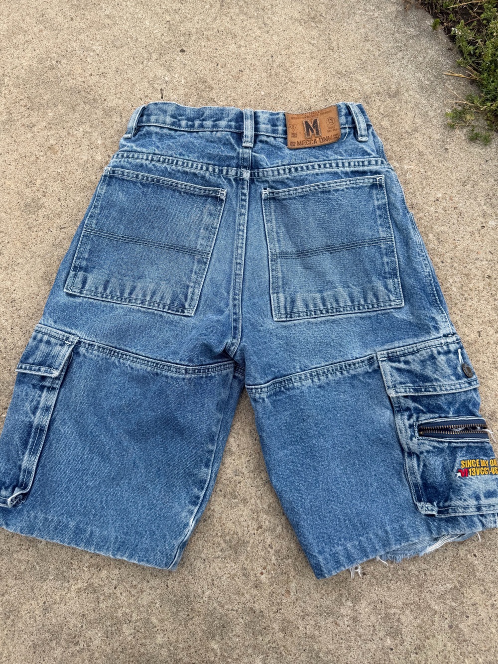 Mecca Brand boys Light Blue Relaxed fit denim Cargo shorts. Boys 12